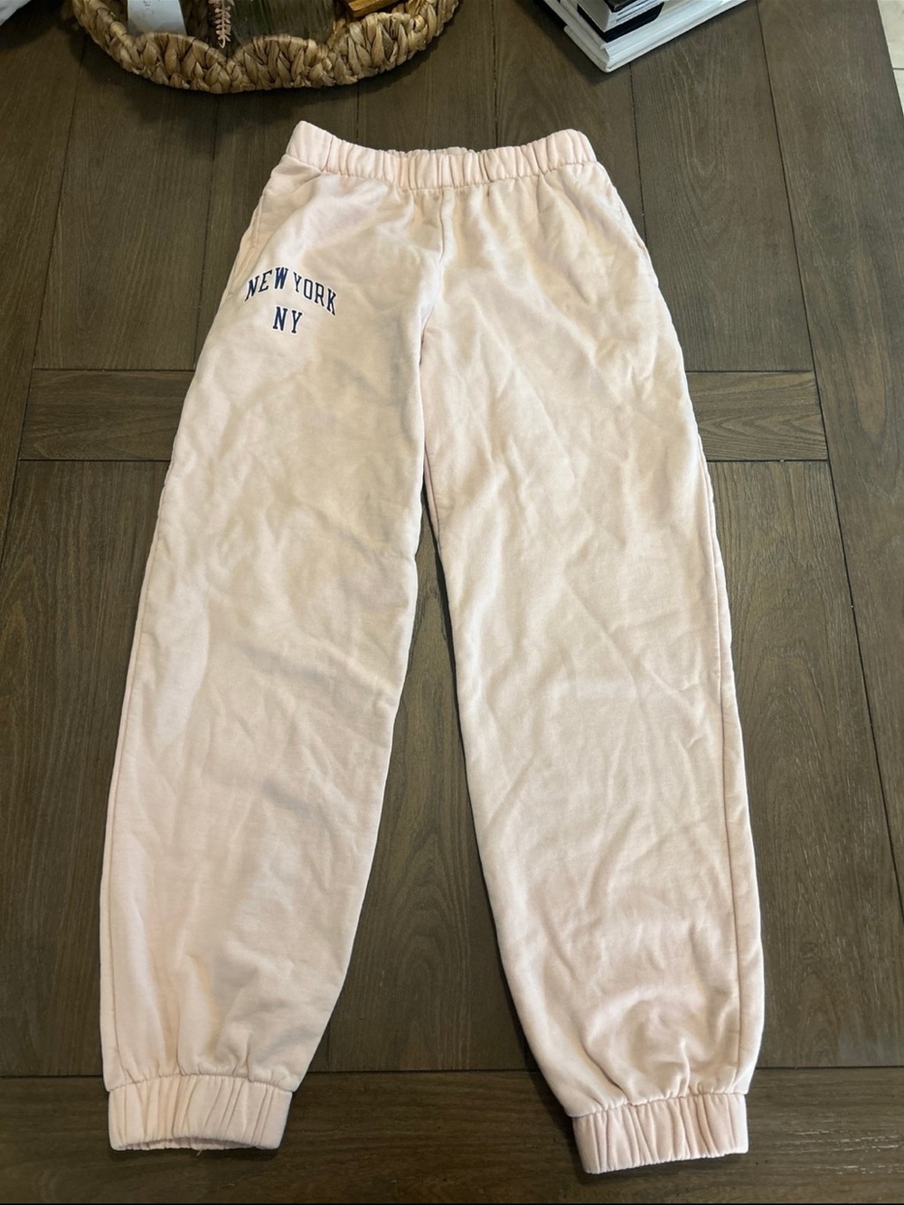 Brandy Melville Light Pink 'New York NY' Kids Joggers